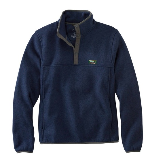 L.L. Bean Men's Deep Blue Zip Up Sweater - Picture 2 of 11